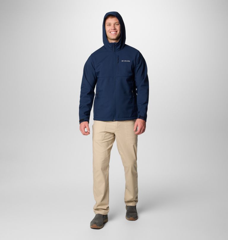 Navy Men Columbia Ascender™ II Hooded Softshell Hiking Jackets | 27845557