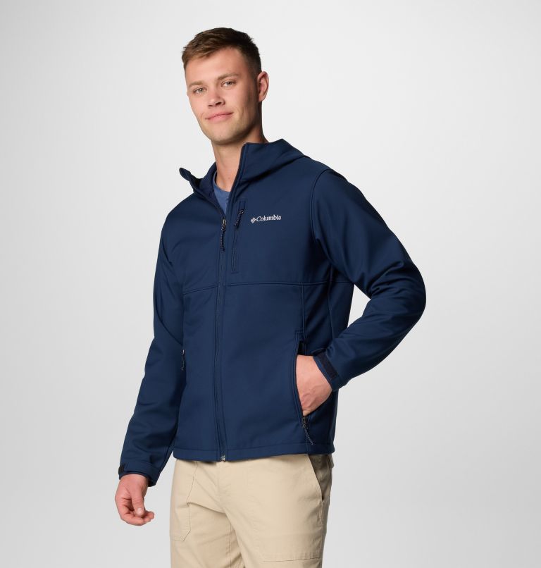 Navy Men Columbia Ascender™ II Hooded Softshell Hiking Jackets | 27845557