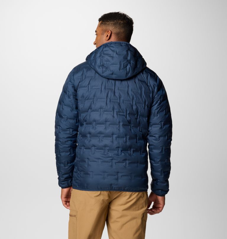 Navy Men Columbia Delta Ridge Hooded Puffer Jacket | 33581204