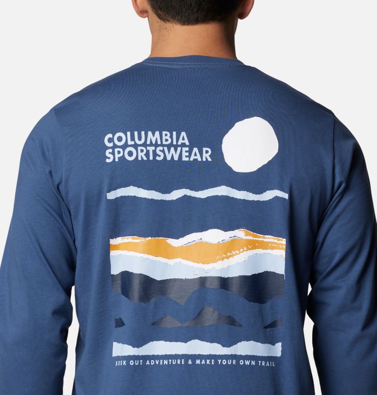 Navy Men Columbia Explorers Canyon™ Long Sleeve T Shirts | 67581982