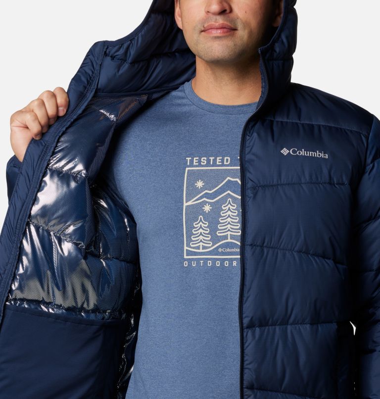 Navy Men Columbia Fivemile Butte™ II Hooded Puffer Jacket | 18757585