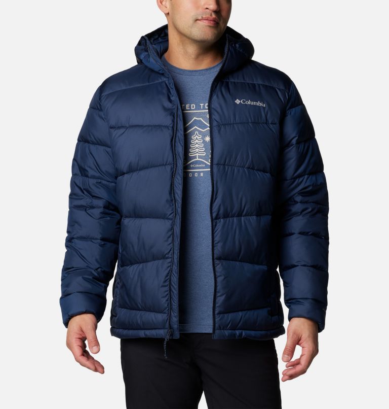 Navy Men Columbia Fivemile Butte™ II Hooded Puffer Jacket | 18757585