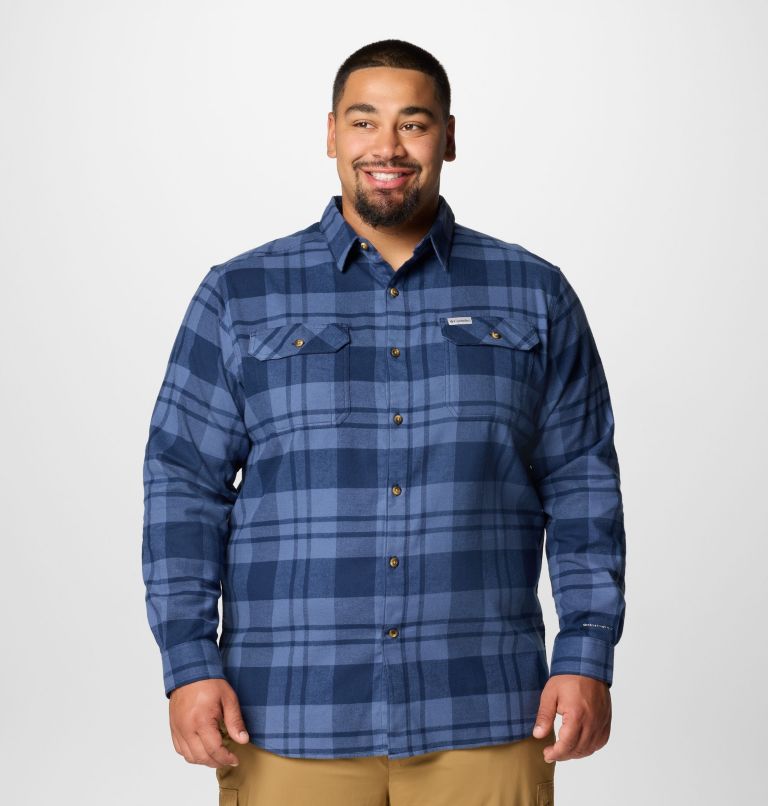 Navy Men Columbia Flare Gun™ Stretch Flannel Extended Size Shirts | 69290690