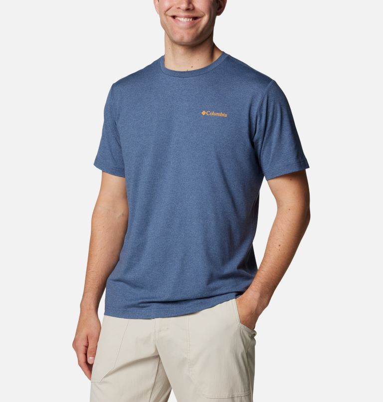 Navy Men Columbia Kwick Hike™ Technical Graphic T Shirts | 62853727