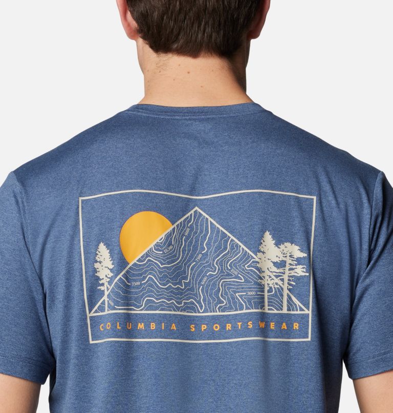 Navy Men Columbia Kwick Hike™ Technical Graphic T Shirts | 62853727