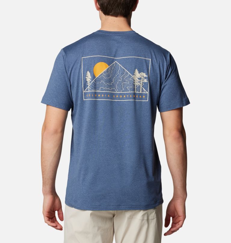 Navy Men Columbia Kwick Hike™ Technical Graphic T Shirts | 62853727