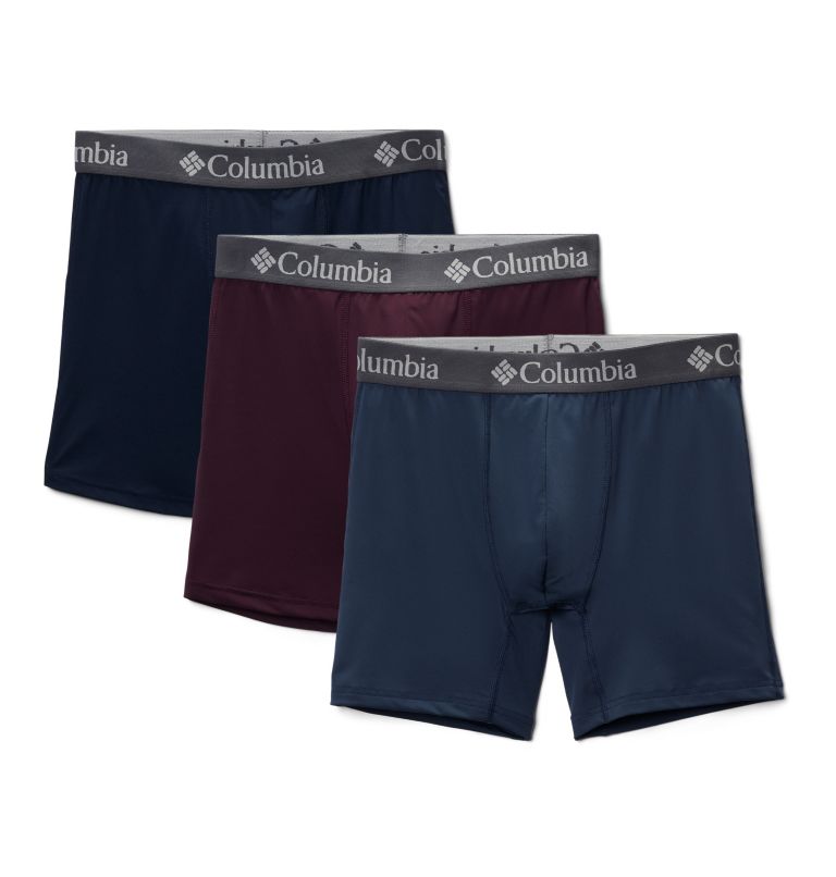 Navy Men Columbia Poly Stretch Boxer Briefs - 3 Pack Briefs | 21366872