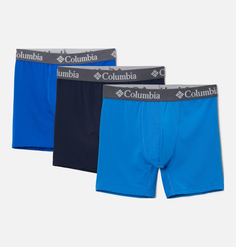 Navy Men Columbia Poly Stretch Boxer Briefs - 3 Pack Briefs | 40176415