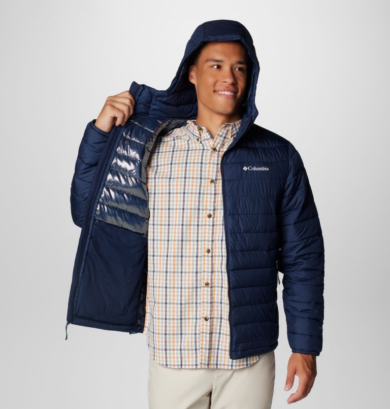 Navy Men Columbia Powder Lite™ II Hooded Insulated Puffer Jacket | 59565623