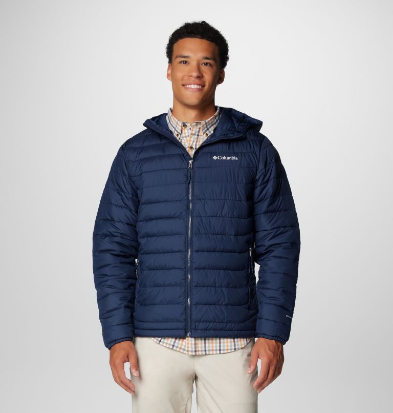 Navy Men Columbia Powder Lite™ II Hooded Insulated Puffer Jacket | 59565623