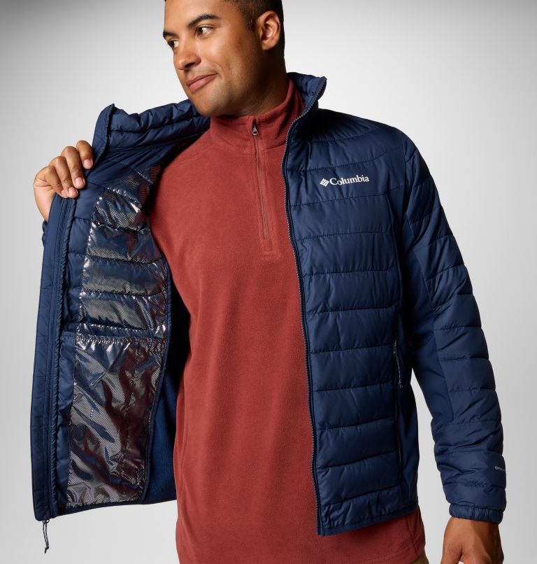 Navy Men Columbia Powder Pass™ II Hybrid Puffer Jacket | 47349101