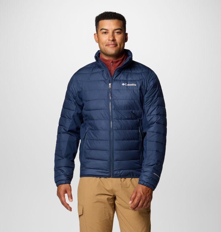 Navy Men Columbia Powder Pass™ II Hybrid Puffer Jacket | 47349101