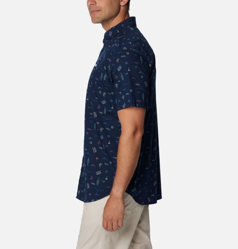 Navy Men Columbia Rapid Rivers™ Printed Short Sleeve Shirts | 22232752