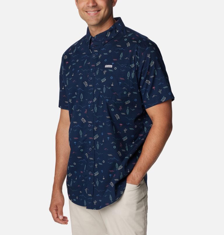 Navy Men Columbia Rapid Rivers™ Printed Short Sleeve Shirts | 22232752