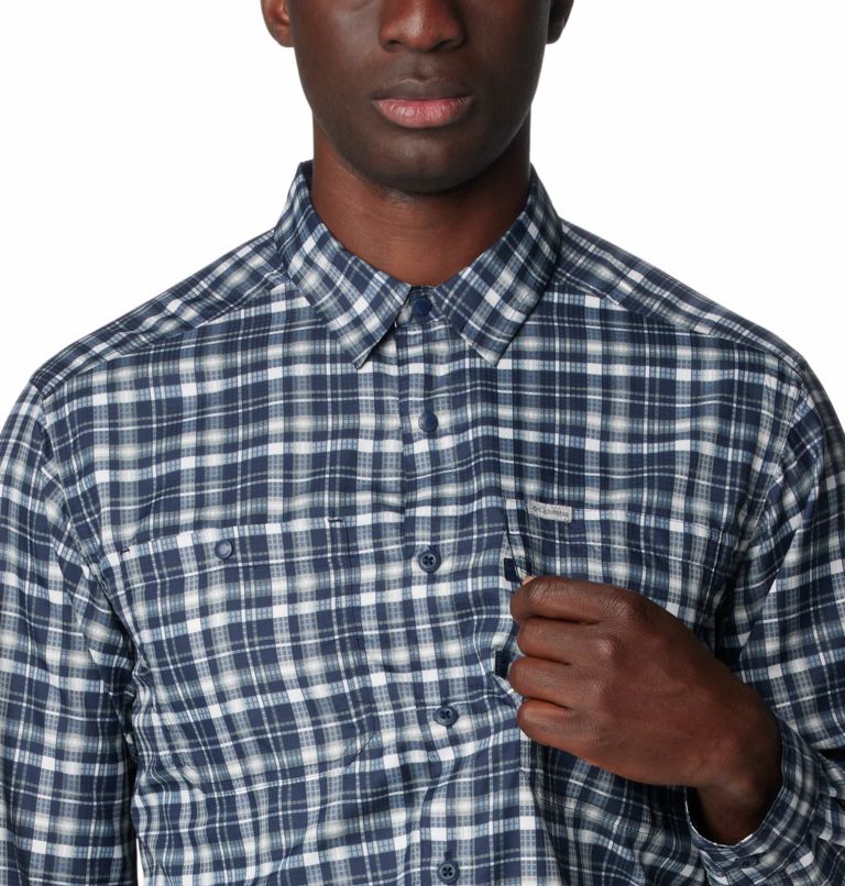 Navy Men Columbia Silver Ridge™ Utility Lite Plaid Shirts | 68585853