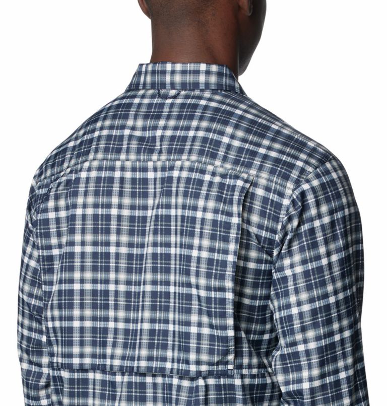 Navy Men Columbia Silver Ridge™ Utility Lite Plaid Shirts | 68585853