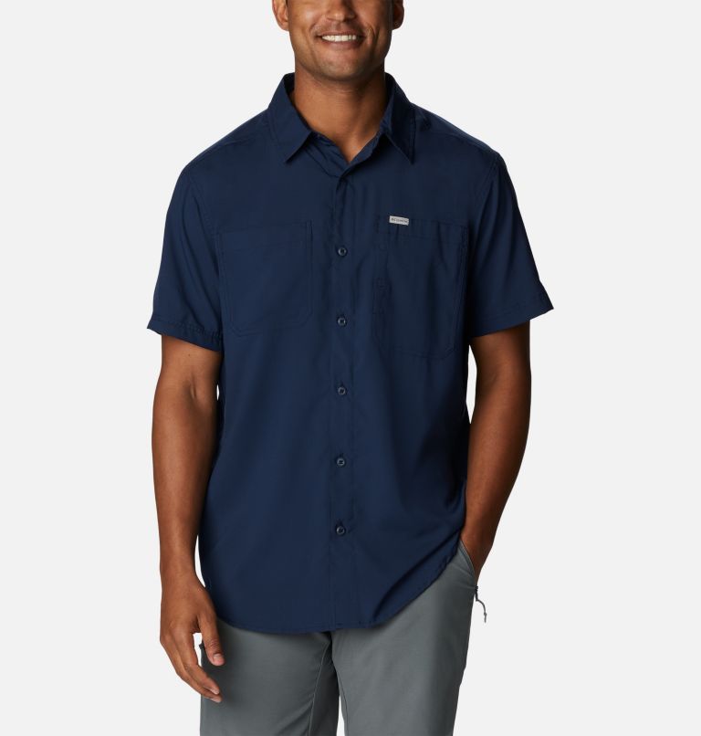 Navy Men Columbia Silver Ridge™ Utility Lite Short Sleeve Shirts | 21615597