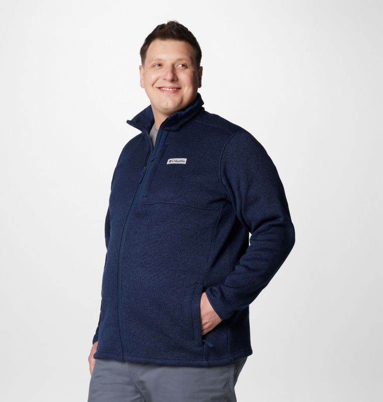 Navy Men Columbia Sweater Weather™ II Extended Size Fleece Jackets | 53453836