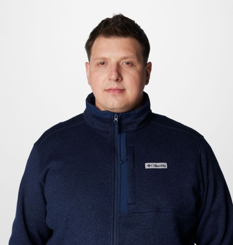 Navy Men Columbia Sweater Weather™ II Extended Size Fleece Jackets | 53453836