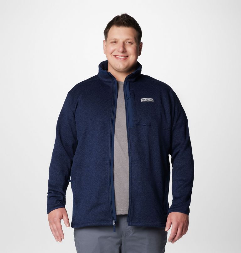 Navy Men Columbia Sweater Weather™ II Extended Size Fleece Jackets | 53453836