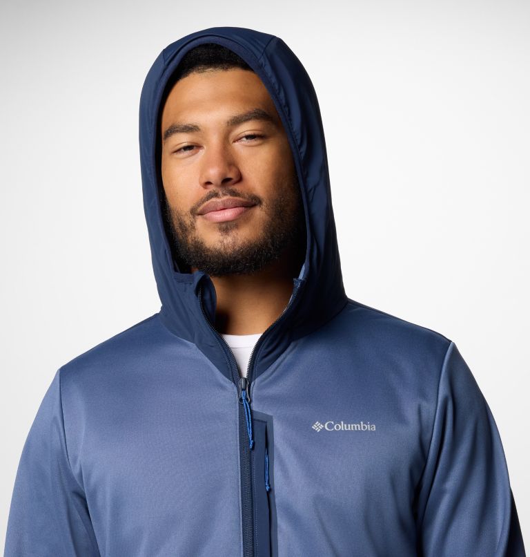 Navy Men Columbia Tech™ Fleece Hooded Jackets | 52239173