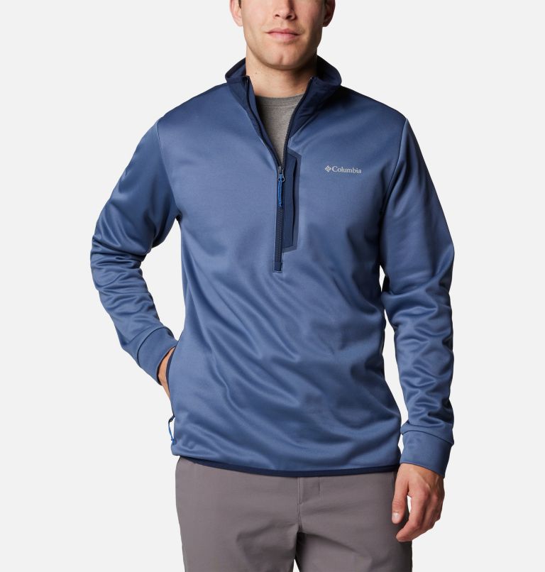 Navy Men Columbia Tech™ Half Zip Fleece Jackets | 9343458