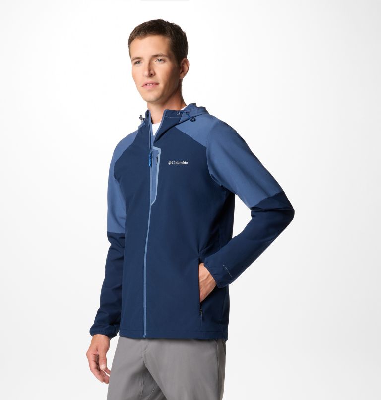 Navy Men Columbia Tech™ Softshell Hooded Jackets | 38163913