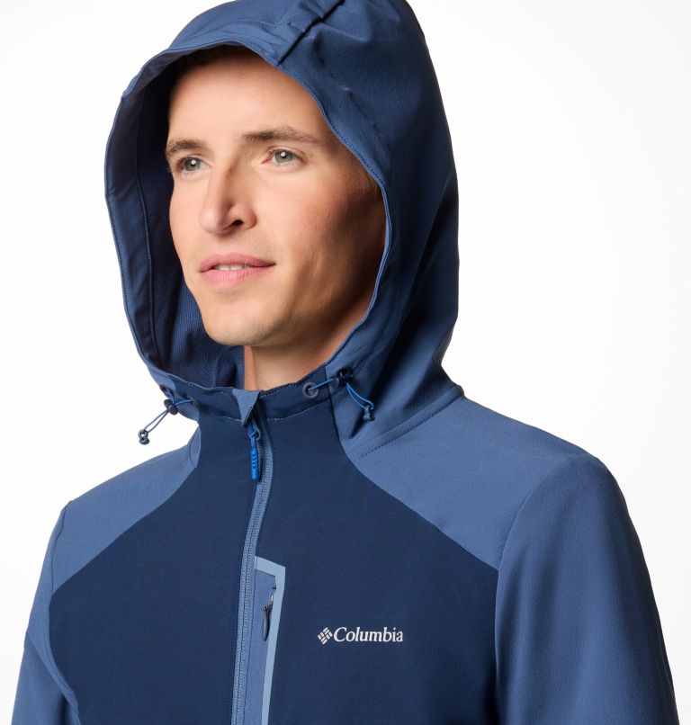 Navy Men Columbia Tech™ Softshell Hooded Jackets | 38163913