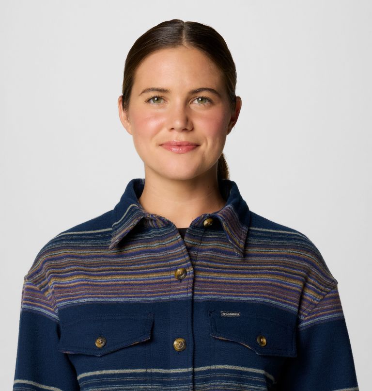 Navy Women Columbia Calico Basin™ Mid Jacket Shirts | 7291946