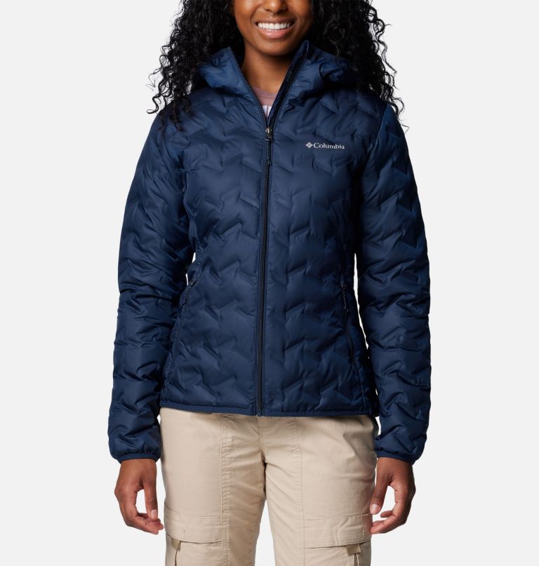 Navy Women Columbia Delta Ridge™ II Down Hooded Puffer Jacket | 73000218