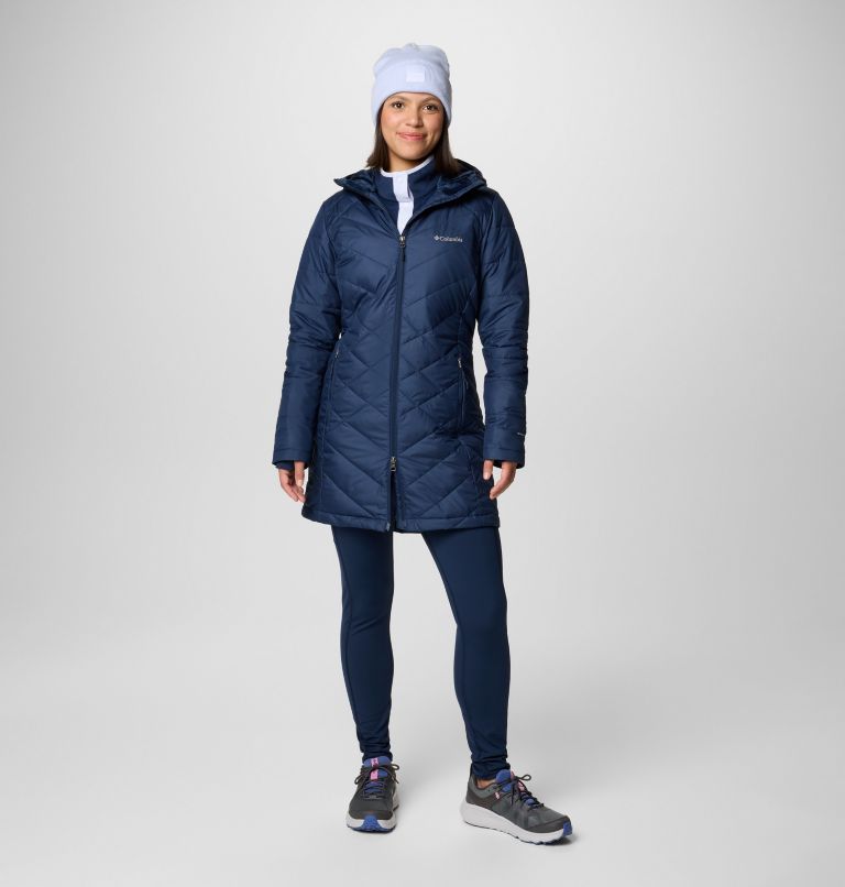 Navy Women Columbia Heavenly™ Long Hooded Insulated Puffer Jacket | 71678399