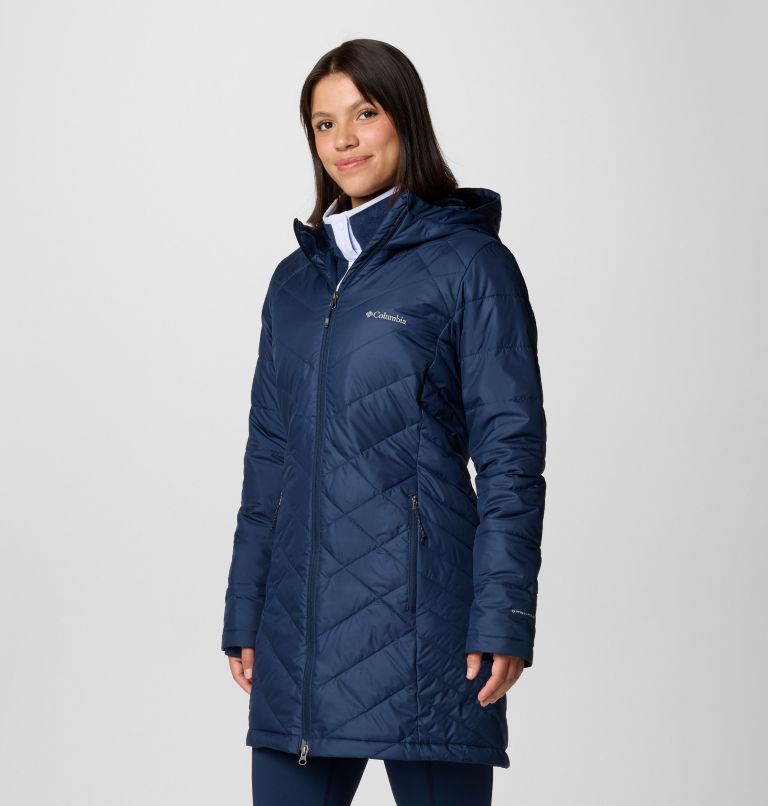 Navy Women Columbia Heavenly™ Long Hooded Insulated Puffer Jacket | 71678399