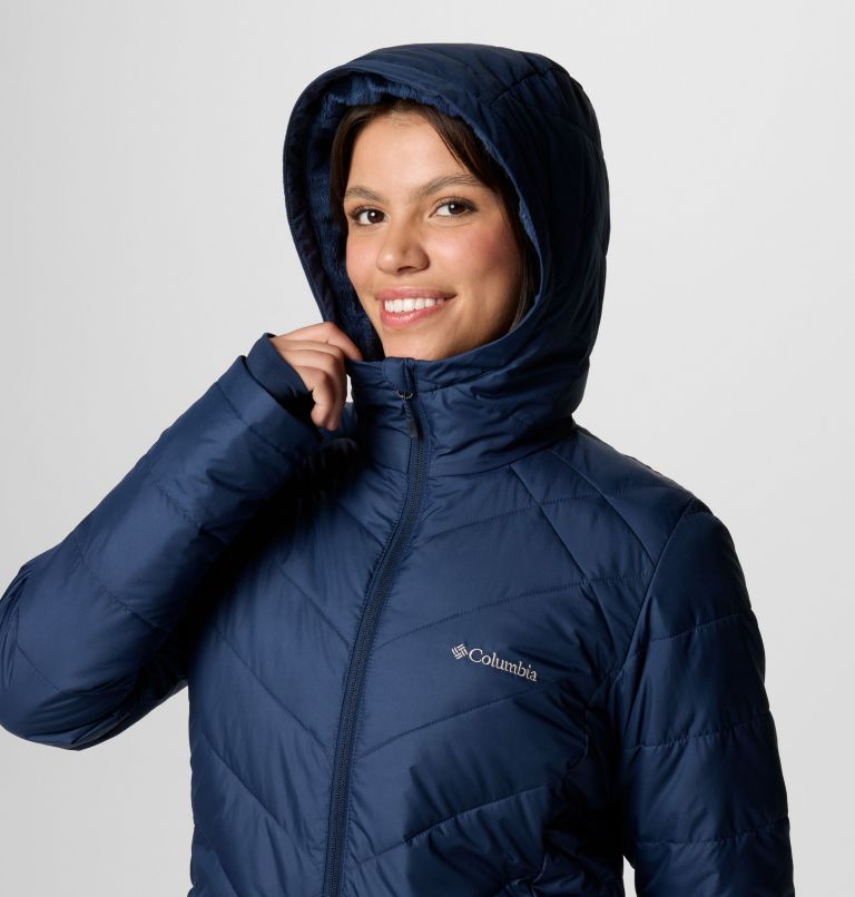 Navy Women Columbia Heavenly™ Long Hooded Insulated Puffer Jacket | 71678399