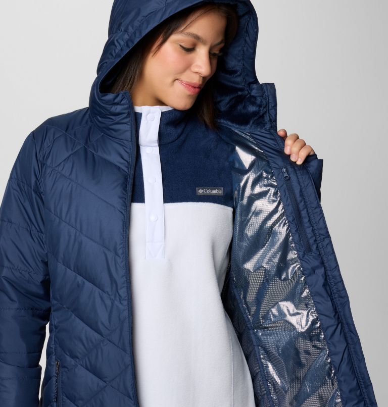 Navy Women Columbia Heavenly™ Long Hooded Insulated Puffer Jacket | 71678399