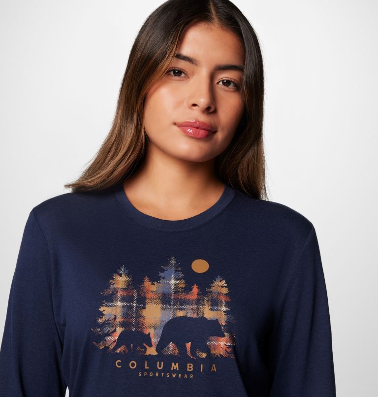 Navy Women Columbia Hidden Haven™ LS T Shirts | 27052086