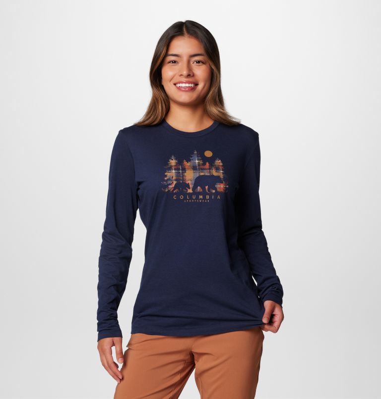 Navy Women Columbia Hidden Haven™ LS T Shirts | 27052086