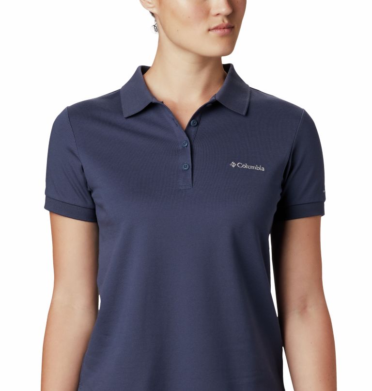 Navy Women Columbia Lakeside Trail™ Solid Pique Polo T Shirts | 6067343