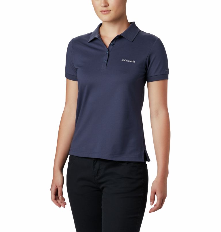 Navy Women Columbia Lakeside Trail™ Solid Pique Polo T Shirts | 6067343