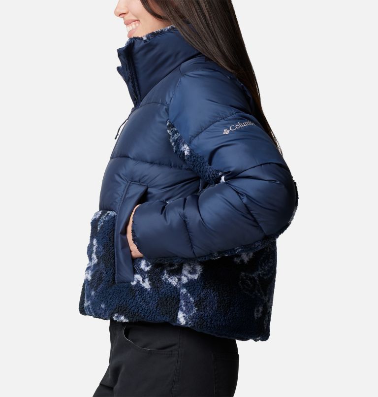 Navy Women Columbia Leadbetter Point™ II Sherpa Printed Puffer Jacket | 33151963