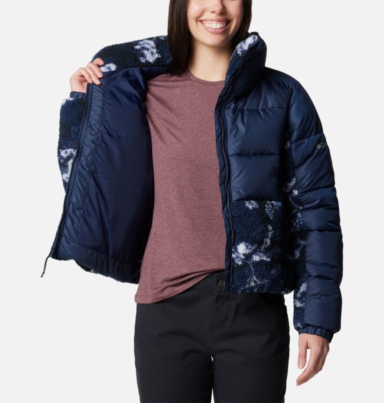 Navy Women Columbia Leadbetter Point™ II Sherpa Printed Puffer Jacket | 33151963