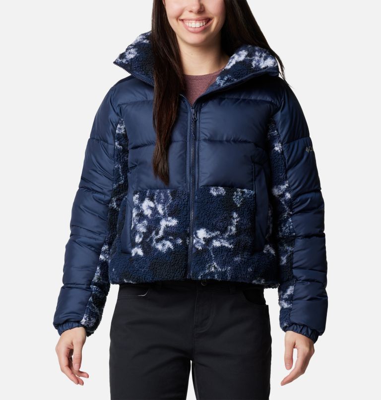 Navy Women Columbia Leadbetter Point™ II Sherpa Printed Puffer Jacket | 33151963