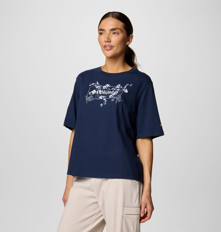 Navy Women Columbia North Cascades™ Relaxed T Shirts | 22994890