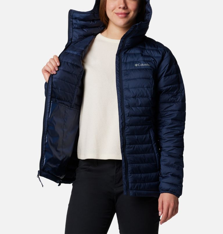 Navy Women Columbia Silver Falls™ II Hooded Insulated Puffer Jacket | 34923592