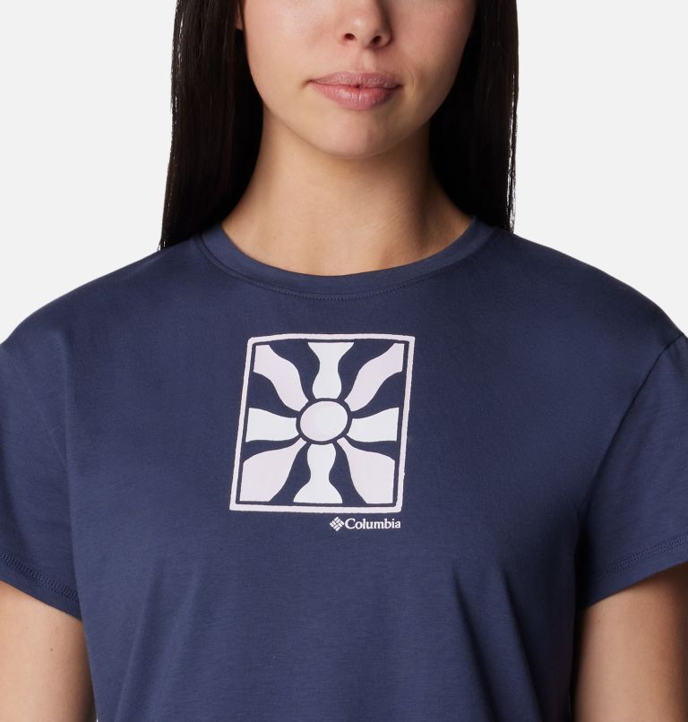 Navy Women Columbia Sun Trek™ Technical Graphic T Shirts | 13677398