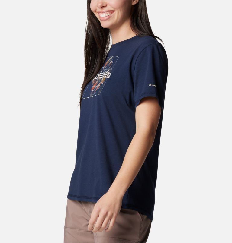 Navy Women Columbia Sun Trek™ Technical Graphic T Shirts | 93325192