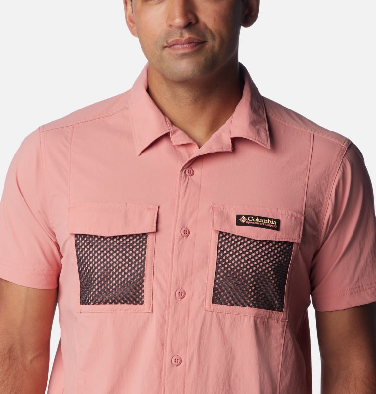 Pink Men Columbia Painted Peak™ Woven Short Sleeve Shirts | 21486542