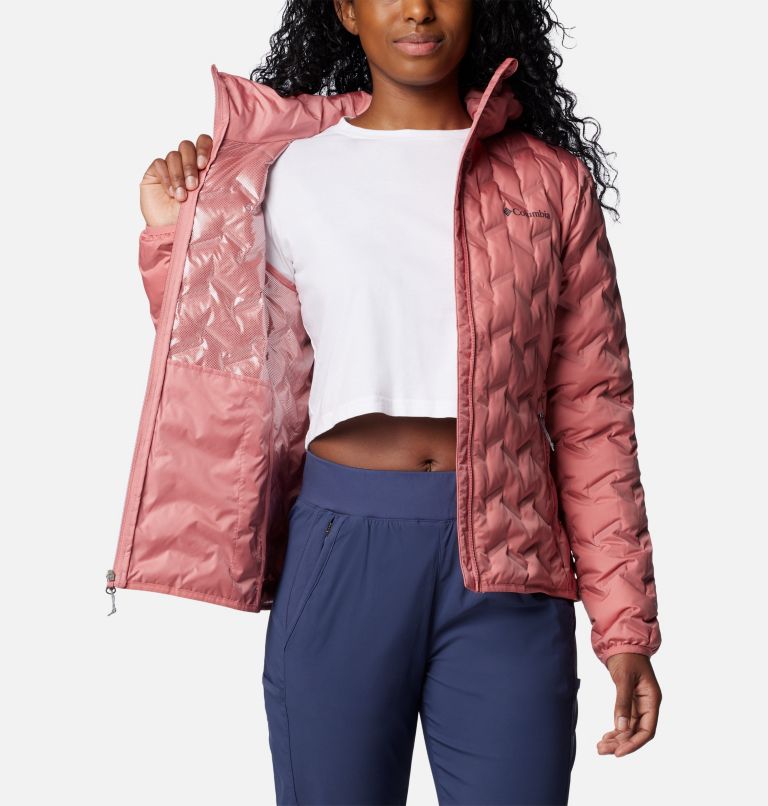 Pink Women Columbia Delta Ridge™ II Down Hooded Puffer Jacket | 78136500