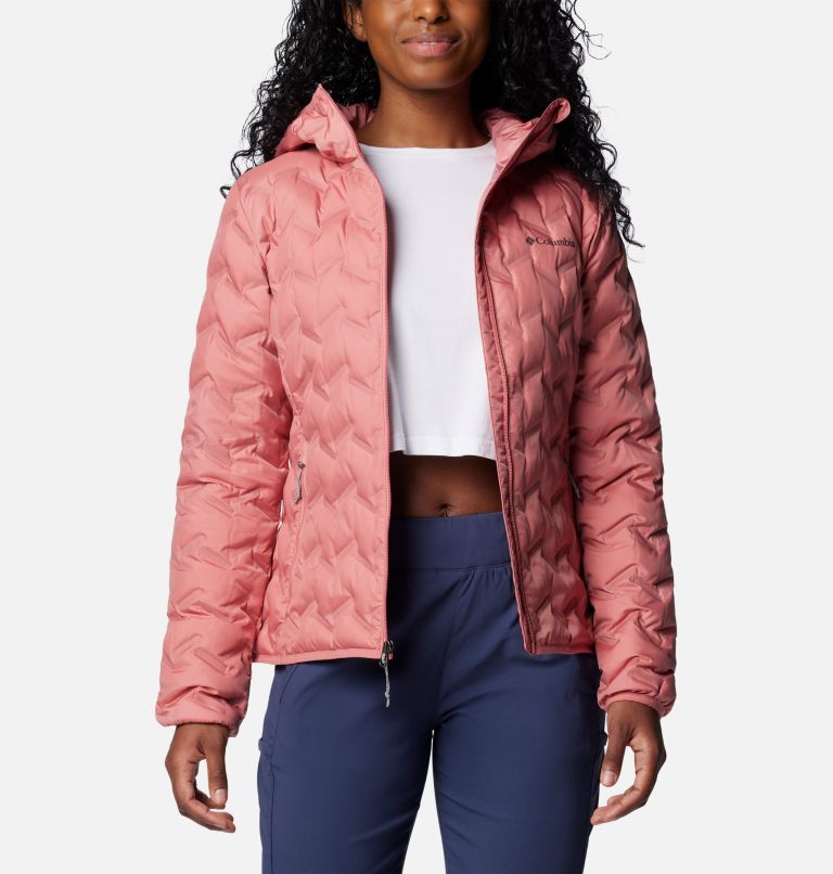 Pink Women Columbia Delta Ridge™ II Down Hooded Puffer Jacket | 78136500