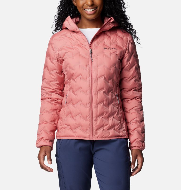 Pink Women Columbia Delta Ridge™ II Down Hooded Puffer Jacket | 78136500