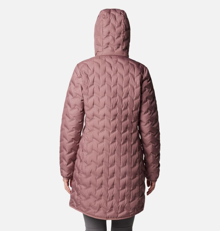 Pink Women Columbia Delta Ridge™ II Hooded Long Down Puffer Jacket | 13887805